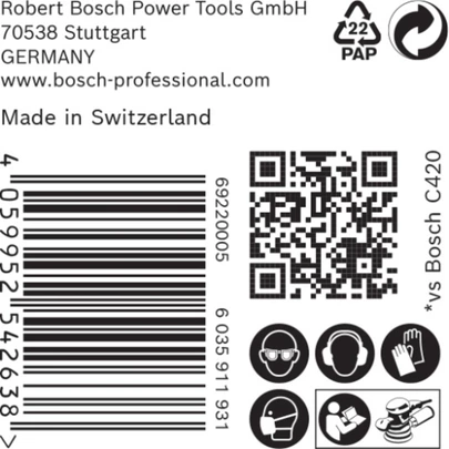 Papel de lija EXPERT C470 con 6 orificios para lijadoras excéntricas de 150 mm, G 400, 50 unidades