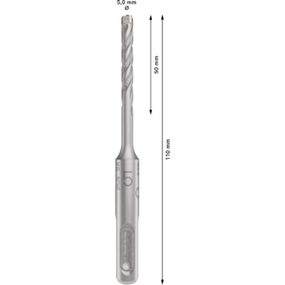 Broca para martillo PRO SDS plus-5X, 5 x 50 x 110 mm