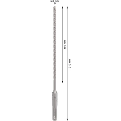 Broca para martillo PRO SDS plus-5X, 5 x 150 x 210 mm