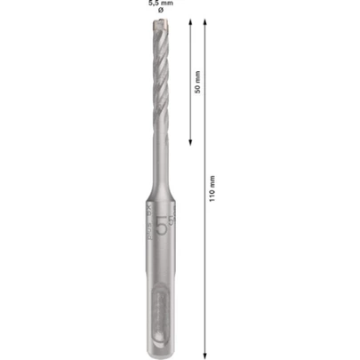 Broca para martillo PRO SDS plus-5X, 5,5 x 50 x 110 mm