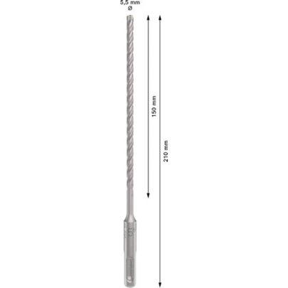 Broca para martillo PRO SDS plus-5X, 5,5 x 150 x 210 mm