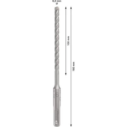 Broca para martillo PRO SDS plus-5X, 6 x 100 x 160 mm