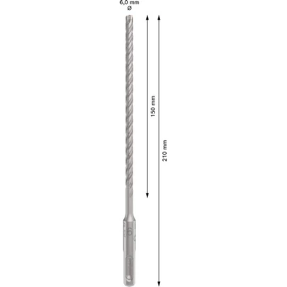 Broca para martillo PRO SDS plus-5X, 6 x 150 x 210 mm