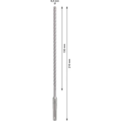 Broca para martillo PRO SDS plus-5X, 6 x 200 x 260 mm