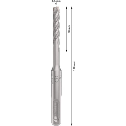 Broca para martillo PRO SDS plus-5X, 6,5 x 50 x 110 mm