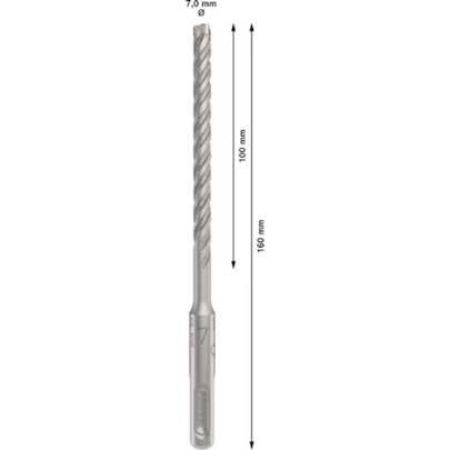 Broca para martillo PRO SDS plus-5X, 7 x 100 x 160 mm