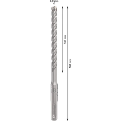 Broca para martillo PRO SDS plus-5X, 8 x 100 x 160 mm