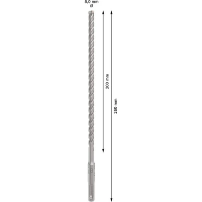 Broca para martillo PRO SDS plus-5X, 8 x 200 x 260 mm