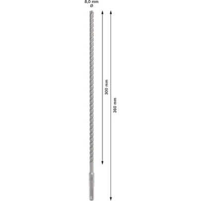 Broca para martillo PRO SDS plus-5X, 8 x 300 x 360 mm