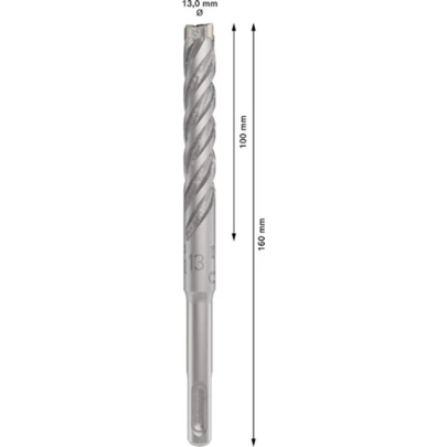 Broca para martillo PRO SDS plus-5X, 13 x 100 x 160 mm