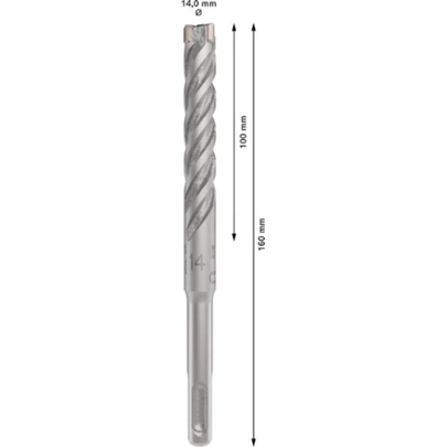 Broca para martillo PRO SDS plus-5X, 14 x 100 x 160 mm