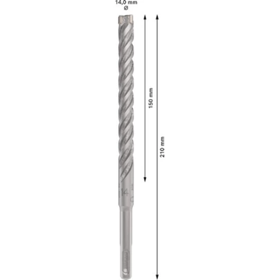 Broca para martillo PRO SDS plus-5X, 14 x 150 x 210 mm