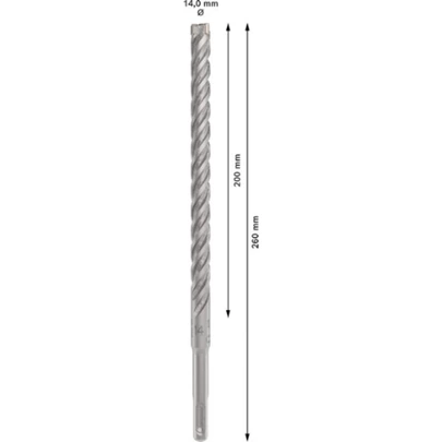 Broca para martillo PRO SDS plus-5X, 14 x 200 x 260 mm