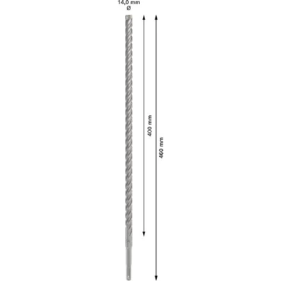 Broca para martillo PRO SDS plus-5X, 14 x 400 x 460 mm