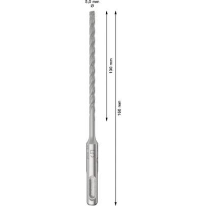 Broca para martillo PRO SDS plus-5X, 5 x 100 x 160 mm