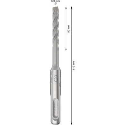 Broca para martillo PRO SDS plus-5X, 6 x 50 x 110 mm