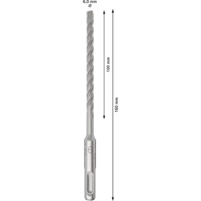 Broca para martillo PRO SDS plus-5X, 6 x 100 x 160 mm