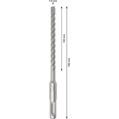 Broca para martillo PRO SDS plus-5X, 7 x 100 x 160 mm