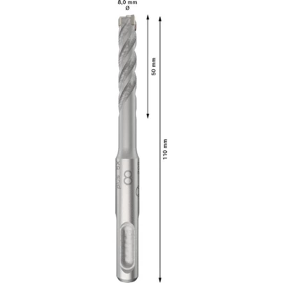 Broca para martillo PRO SDS plus-5X, 8 x 50 x 110 mm