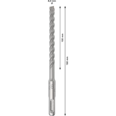 Broca para martillo PRO SDS plus-5X, 8 x 100 x 160 mm