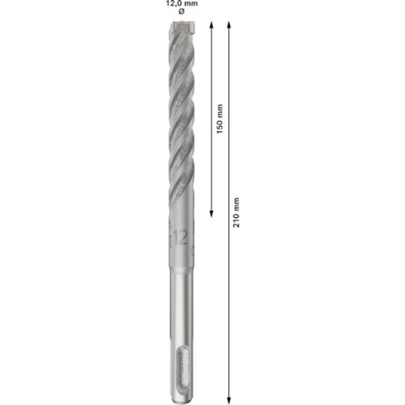 Broca para martillo PRO SDS plus-5X, 12 x 150 x 210 mm