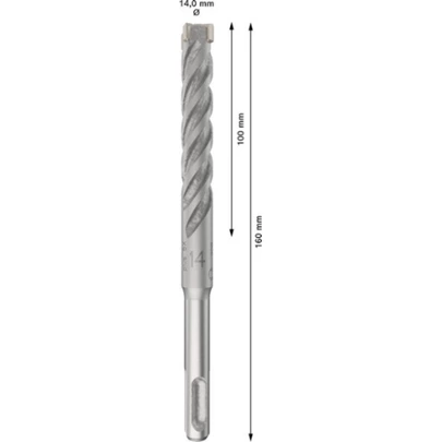 Broca para martillo PRO SDS plus-5X, 14 x 100 x 160 mm