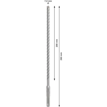 Broca para martillo PRO SDS plus-5X, 7 x 200 x 260 mm