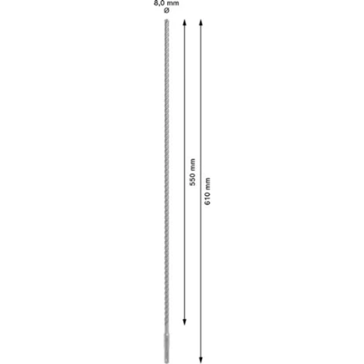 Broca para martillo PRO SDS plus-5X, 8 x 550 x 610 mm