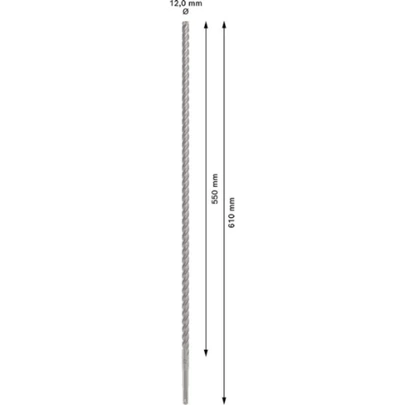 Broca para martillo PRO SDS plus-5X, 12 x 550 x 610 mm