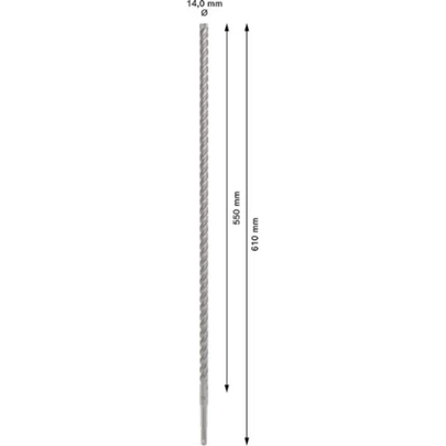 Broca para martillo PRO SDS plus-5X, 14 x 550 x 610 mm