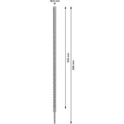 Broca para martillo PRO SDS plus-5X, 18 x 550 x 600 mm