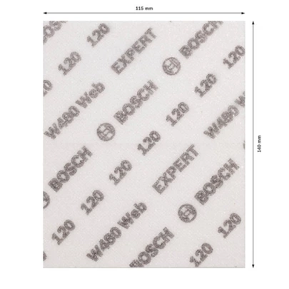 Hoja de lija para lijado a mano EXPERT W480 Web de 1/4 de pulgada, 115 x 140 mm, G120