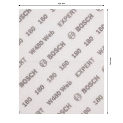 Hoja de lija para lijado a mano EXPERT W480 Web de 1/4 de pulgada, 115 x 140 mm, G180