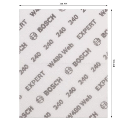 Hoja de lija para lijado a mano EXPERT W480 Web de 1/4 de pulgada, 115 x 140 mm, G240