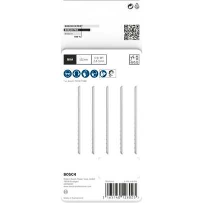 Hoja de sierra de calar PRO Multi Material thick and thin T345XF, 132 mm, 5 uds.