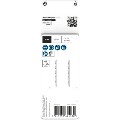 Hoja de sierra de calar PRO Plastics PMMA clean T102BF 92 mm, 2 uds.