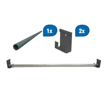 Pack 2 colg.barra sclick antracita + barra 1000 mm 1000x75x65