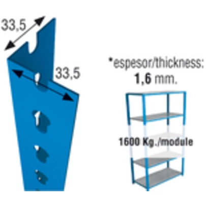 Perfil sclick p/35 4000 azul 4000x33,5x33,5