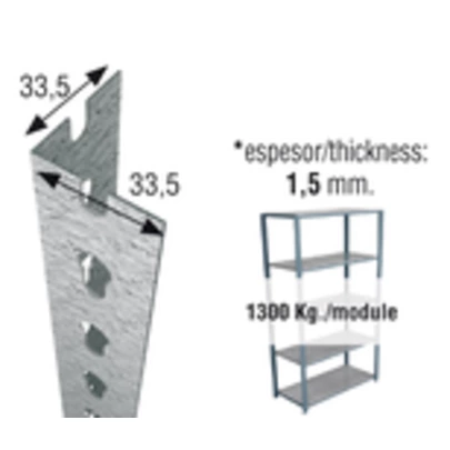 Perfil sclick p/35 4000 galva 4000x33,5x33,5