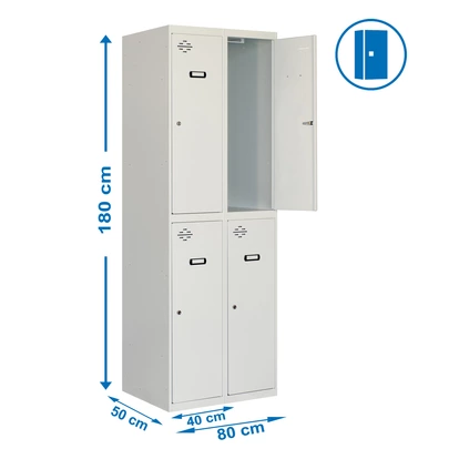 Simonlocker prof.mon.tandem 2/4 400 (800) gris 1800x800x500