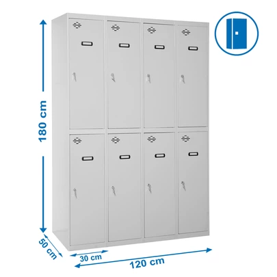 Simonlocker prof.mon.tandem 4/8 300 (1200) gris 1800x1200x500