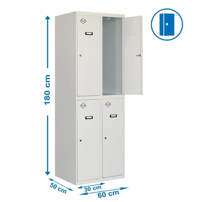 Simonlocker prof.mon.tandem 2/4 300 (600) gris 1800x600x500