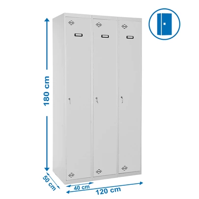 Simonlocker prof.mon.single-div 3/3 400 (1200)gris 1800x1200x500