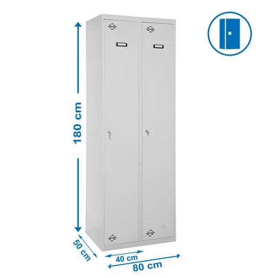 Simonlocker prof.mon.single-div 2/2 400 (800) gris 1800x800x500