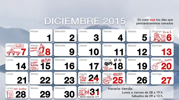 calendario Diciembre 2015 Suministros Herco